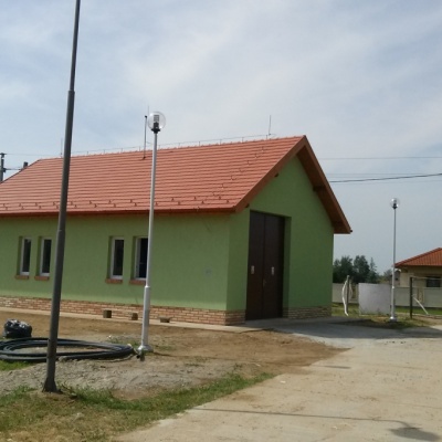 Vízkezelő épület a központi telepen